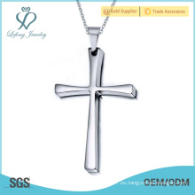 Colgante barato de la cruz de Cristo del acero inoxidable, joyería judía cristiana de plata